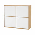 Aparador Retangular de 4 Portas em MDF Branco e Carvalho Claro 100 x 40 x 100 cm