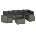 Conjunto modular de exterior em L, 7 peças, Cinzento/Antracite/Preto, 280 x 210 x 70 cm