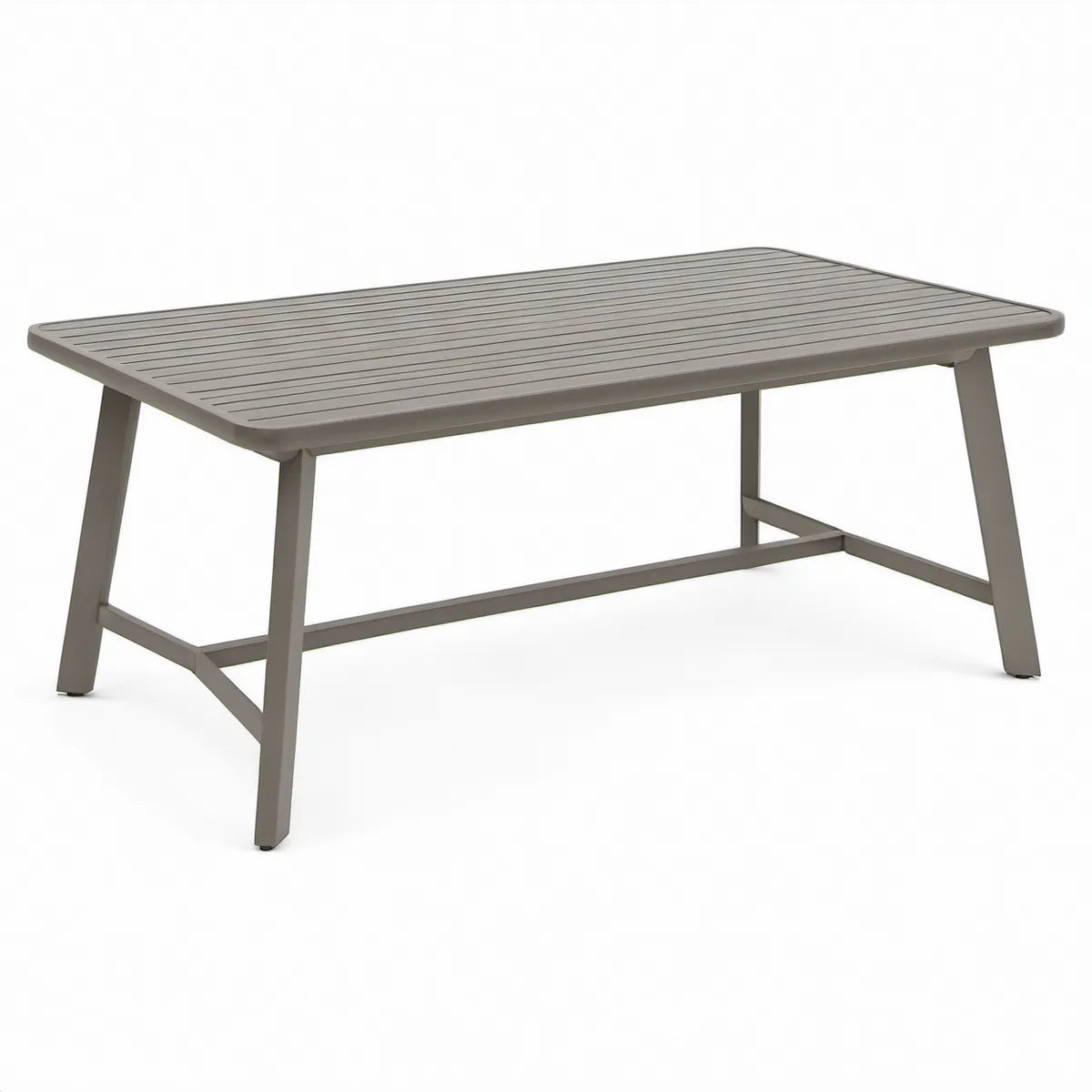 Mesa de jardim retangular em alumínio cinzento 160 x 90 x 75 cm